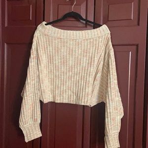 Ecote off the shoulder ribbed sweater